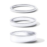PAVOI 18K Gold Plated Three Stackable Ring Set - White Gold