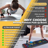 Solid Push Up Board 15 in 1 Home Workout Equipment Multi-Functional Pushup Stands System Fitness Floor Chest Muscle Exercise Professional Equipment Burn Fat Strength Training Arm Men & Women Weights