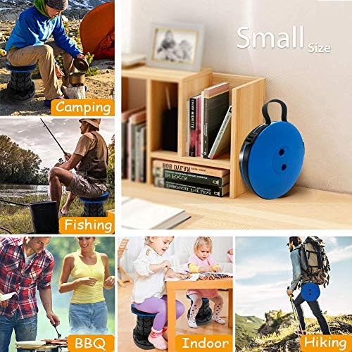 Hesanzol Portable Telescoping Stool, Retractable Folding Stool for Camping Garden Fishing Hiking Travel BBQ, Adjustable Collapsible Stools Max Load 400lbs