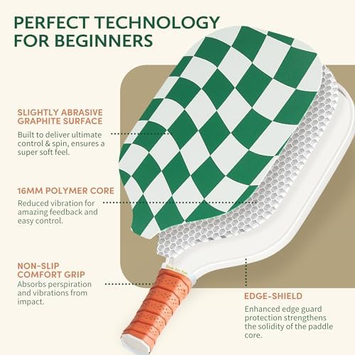 Pickleball Paddles Set of 2/4- USAPA Approved Graphite/Fiberglass Pickleball Racket, 2 Pickleball Rackets, 4 Balls and 1 Portable Carry Bag, Aesthetic Pickle Ball Set for Men Women Beginners