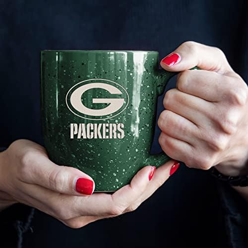 Rico Industries NFL Football 16 oz Team Color Laser Engraved Speckled Ceramic Coffee Mug