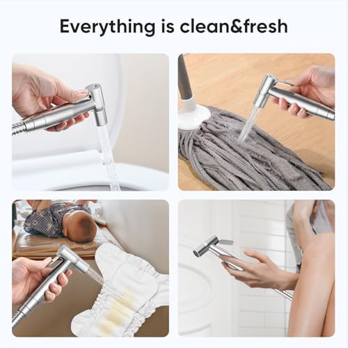 Arofa Handheld Bidet Sprayer for Toilet - 3 Pack Bidets Faucet for Existing Toilets Cloth Diaper Jet Sprayer, Stainless Steel Muslim Shower with Bidet Hose for Feminine Wash