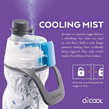 O2COOL Mist N Sip 2-in-1 Misting Water Bottle, 20 oz (2 Pack Football), Reusable Sports Bottle with Pull Top Spout & High Flow Rate - BPA Free, Insulated, Lightweight