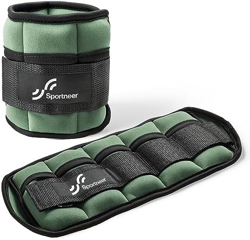 Sportneer Adjustable Ankle Weights 1 Pair 2 4 6 8 10 Lbs Leg Weight Straps for Women Men, Weighted Ankle Weights Set for Gym,Fitness, Workout,Walking, Jogging,1-5 lbs Each Ankle, 1 Pair 2-10 lbs
