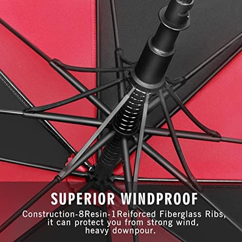 ZOMAKE Automatic Open Extra Large Golf Umbrella 51/54/62/68 Inch, Double Canopy Vented Windproof Oversize Stick Umbrellas for Rain