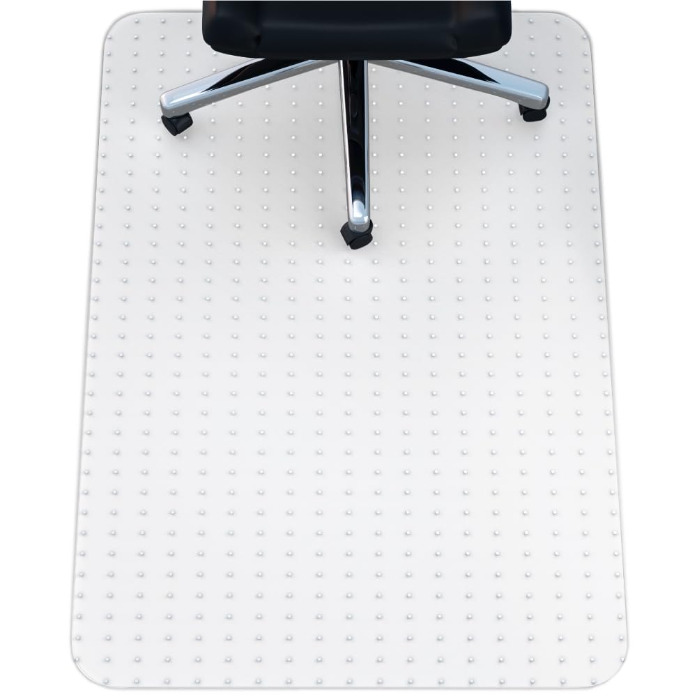 NINJA Easy Glide Office Chair Mat for Carpet Floors, Strong Slip Resistant Under Desk Floor Protector, Stay in Place Plastic Computer Mats for Rolling Work and Gaming Chairs, 29x47 Inch, Clear