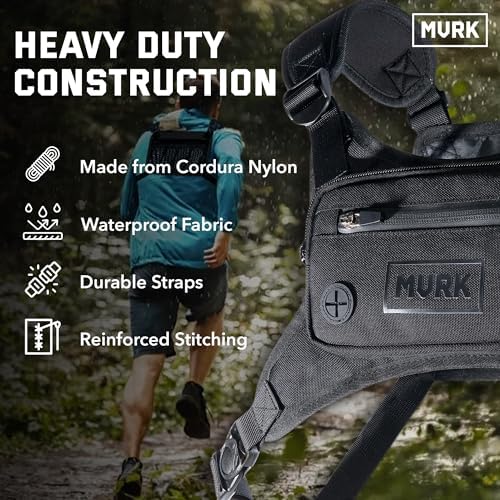 MVRK Water Resistant Chest Pack - Running Vest for Workouts, Running Phone Holder Extra Storage, Lightweight Running Pack