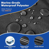 1200D Waterproof Boat Cover - Fits 20' to 22' ft Bass, V-Hull, Tri-Hull, Fish & Ski, Runabout Bowrider Boats - Heavy Duty Canvas Black