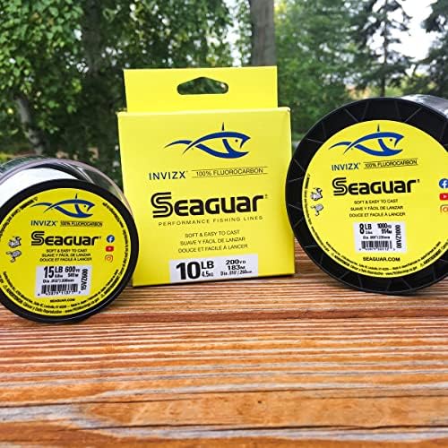 Seaguar InvizX Multi-Species Fishing Line for Casting, Live Bait, Freshwater, 100% Fluorocarbon, Clear, Multiple Sizes