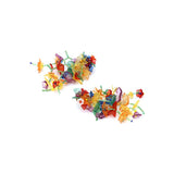 Hypoallergenic Rainbow Flower Floral Statement Dangle Earrings - Colorful Tassel, Beaded Leaf Cluster Drop Earrings