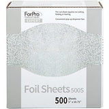ForPro Professional Collection Expert Embossed Foil Sheets 500S, Aluminum, Pop-Up Foil Dispenser, Hair Foils for Color Application & Highlighting Services, Food Safe, 5” W x 10.75” L, (Pack of 12)