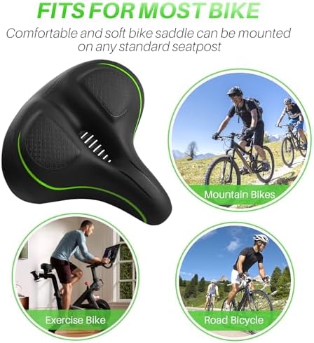 Oversized Bike Seat for Peloton Bike & Bike+, Comfort Seat Cushion Compatible with Peloton, Road or Exercise Bikes, Bicycle Wide Saddle Replacement for Men & Women, Accessories for Peloton