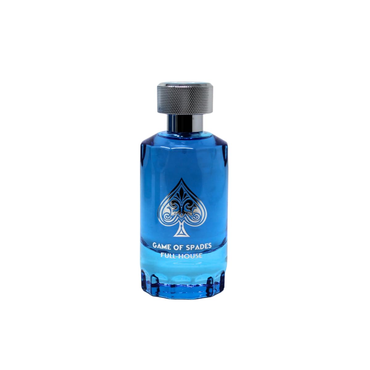 Jo Milano Game of Spades FULL-HOUSE 4PCS (3.4oz Parfum, 6.8oz Body Cleanser, 6.8oz Body Cream, 0.27 Oz Refillable Atomizer) - Unisex Whole Body Skin Care Set