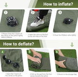 Elegear Double Sleeping Pad for Camping, 4" Ultra-Thick Self Inflating Camping Pad 2 Person with Pillow Built-in Foot Pump, Portable Camping Sleeping Mat for Backpacking, Hiking, Tent(Army Green Full)