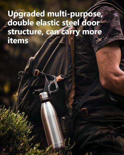 Heavy Duty Carabiner Clip Hook 8KN (1763 lbs), 2 PCS Ultra-Light Aluminum Caribeaners with Double Door D Ring Shape, for Hammock, Camping, Hiking, Backpacking, Dog Leash, Keychain Clip