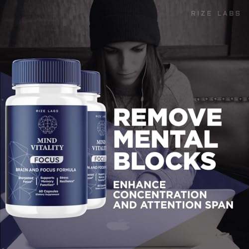 Mind Vitality Focus Brain Supplement, Official Mind Vitality to Boost Focus and Concentration & Avoid Mid-Afternoon Fatigue, Mind Vitality Advanced Formula (120 Capsules) (Pack of 2)