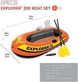 INTEX Explorer Inflatable Boat Series: Dual Air Chambers – Welded Oar Locks – Grab Handles – Bow Rope – Sporty Design