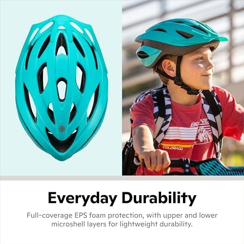 Schwinn Thrasher Bike Helmet for Youth Boys Girls Age 8-14 Years Old, Suggested Fit 55-58cm, Lightweight Microshell Design with Adjustable Side & Chin Strap, CPSC Safety Certified, Sleek, Sporty Style