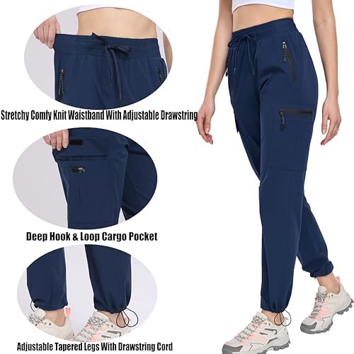 Oalka Women's Hiking Pants Water Resistant Quick Dry Cargo Pockets Pants