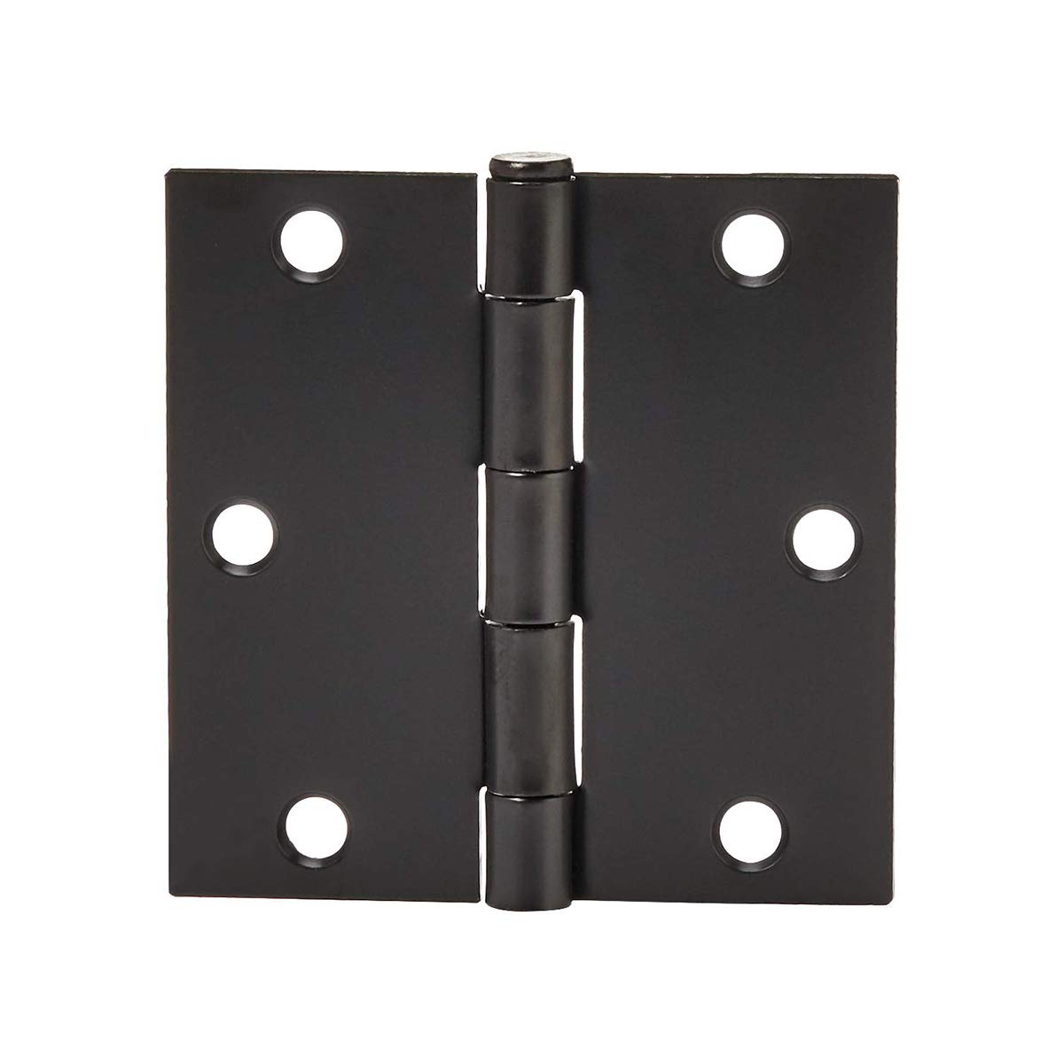 Amazon Basics Interior Door Hinges, Square, 3.5 x 3.5 Inch, Matte Black, Pack of 12