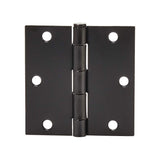 Amazon Basics Interior Door Hinges, Square, 3.5 x 3.5 Inch, Matte Black, Pack of 12