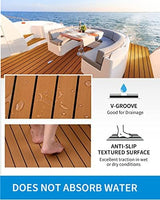 OCEANBROAD EVA Foam Boat Flooring with 3M Adhesive Backing Marine Self-Adhesive Decking 96''x45.6''/36''/28.8''/16.8'', 48''x16.8'' Faux Teak Sheet for Jon Boats Swim Platform Helm Pad RV Floor