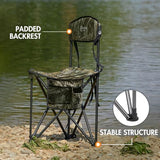 PORTAL Extra Large Quick Folding Tripod Stool with Backrest Fishing Camping Chair with Carry Strap