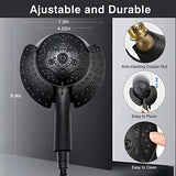 Shower Head with Handheld High Pressure: 2-IN-1 Shower Head with 7.2" Rainfall Shower & Handheld Shower Head with Hose Black, Shower Trim Systems
