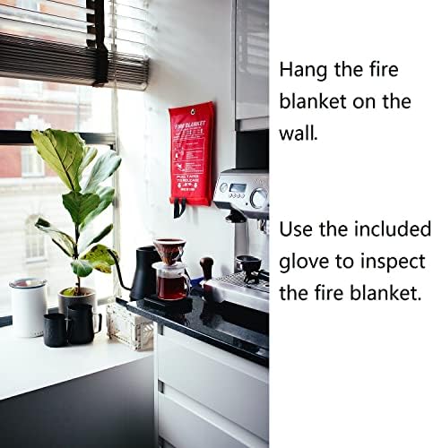 5 Pack 39.9x39.3 Fire Blanket Fire Suppression Blanket | Fiberglass Fire Blankets Emergency for People Flame Retardant Fireproof Survival Safety Kitchen, Fireplace, Car, Office, Warehouse