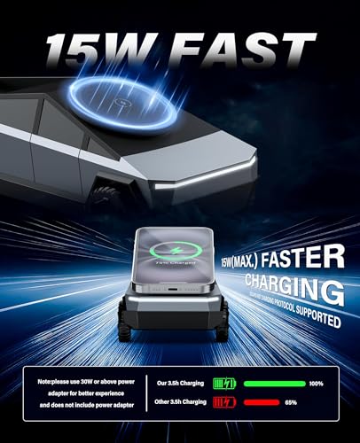 Cyberdock 3 in 1 MagSafe Charging Stand for Apple Device, Rotating Magnetic Fast Wireless Charger Stand with Ambient Light for iPhone 17-12, Apple Watch, AirPods for Christmas Birthday Gifts