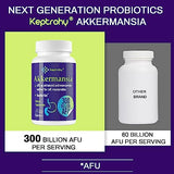 300 Billion AFU Akkermansia Muciniphila - A Live Probiotics for Women Men, for GLP-1, Probiotics for Digestive, Gut, Immune & Overall Health, Enhances Gut Digestive Lining function, 60 Capsules