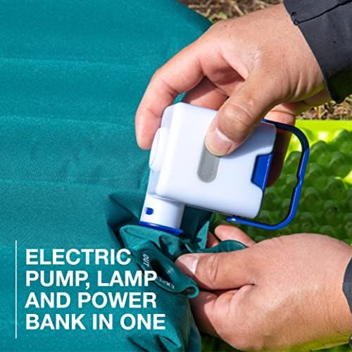 Exped Widget | High-Power Sleeping Mat Pump | Rechargeable Battery Bank | Lumen Lantern, White/Navy