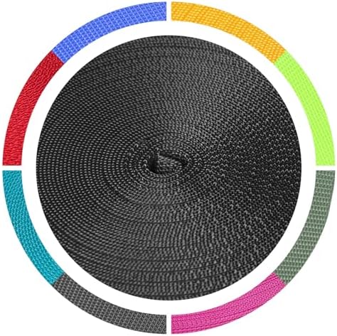 Nylon Webbing 1.5 Inch, Heavy Duty Nylon Webbing Strap 12 Yard,Durable Nylon Strapping for Indoor or Outdoor Gear, DIY Crafting, Repairing (Black, 1.5"-26 Yard)