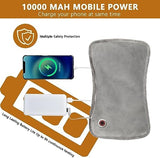 Hand Warmers Rechargeable, 10000mAh Electric Heated Gloves Power Bank Portable Graphene Handwarmers Pouch with 3 Levels & Double-Sided Heating for Hunting Camping Golf Xmas Gifts for Women Men Kids
