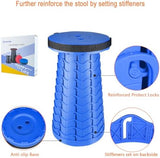 Boreeman Upgraded Folding Stool Lightweight Yet More Sturdy with Load Capacity 400lbs Portable Collapsible Stool for Camping Fishing Hiking BBQ (All Blue)