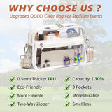 Clear Bag for Stadium Events with 2 Long Straps, See Through Purse for Women Crossbody Bag Concert Stadium Approved