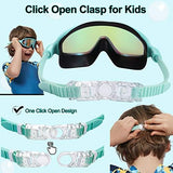 Seago Swim Goggles 2 Pack Anti-Fog Anti-UV Wide View Swimming Goggles for Kids 3-15