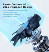 Quiet Register Booster Fan Fits 6" x 12" (Duct Opening Cutout), 10-Speed Smart Heating Cooling AC Vent Booster Fan w/Remote Control & Thermostat Control (White) - Corded