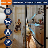 Magnetic Screen Door，Fiberglass Screen Door Mesh，Keep Bugs Out, Heavy-Duty Mesh Curtain,Pet and Kid Friendly, Works with Front Doors, Sliding Doors（38x83 Inch Fiberglass
