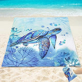 Beach Blanket Waterproof Sandproof Beach Mat 79" X 83" /10'x9'for 2-8 Adults Quick Drying Outdoor Picnic Mat Beach Accessories for Travel, Camping, Hiking
