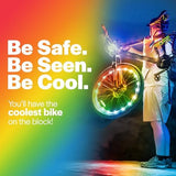 Brightz WheelBrightz LED Bike Wheel Lights - 2025 Edition with Superior Straps & LED-Weatherproof Shield! 14 Colors - Unmatched Durability, Visibility & 48+ Hours of Dazzling Illumination