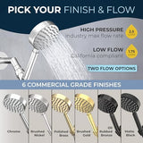 HammerHead Showers® ALL METAL Handheld Shower Head with Hose and Brass Holder - CHROME - 2.5 GPM High Pressure Shower Heads with Adjustable Shower Wand Bracket - 6ft Flexible Extension