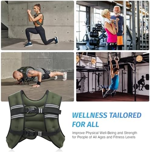 ZELUS Weighted Vest, 6lb/8lb/12lb/16lb/20lb/25lb/30lb Weight Vest with Reflective Stripe for Workout, Strength Training, Running, Fitness, Muscle Building, Weight Loss, Weightlifting