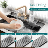 Faucet Mat for Kitchen Sink - Diatomaceous Earth Faucet Splash Guard, Fast Drying Sink Protector - Water Absorbing Stone for Bathroom Sink [Grey, 20'' x 3.9'']