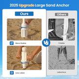 Grandekor Beach Cabana 6'×6' Beach Canopy with Sand Anchor Sidewall Hanging Hook UPF 50+ UV Beach Umbrella Portable Cool Cabana Beach Easy Set up and Take Down with Sand Pockets