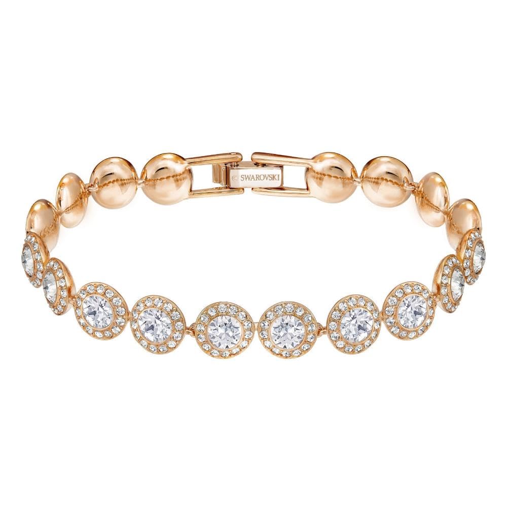 SWAROVSK Una Angelic Bracelet, Clear circle-cut with Matching Crystal Pavé on a Rose-Gold Tone Finish Setting, Part of the Una Angelic Collection
