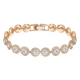 SWAROVSK Una Angelic Bracelet, Clear circle-cut with Matching Crystal Pavé on a Rose-Gold Tone Finish Setting, Part of the Una Angelic Collection