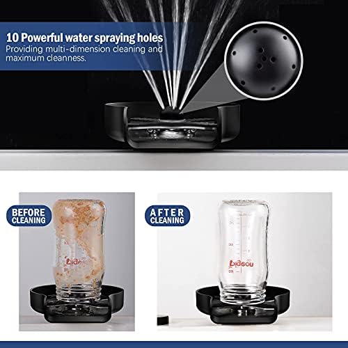 HGN Stainless Steel Glass Rinser for Kitchen Sinks,Metal Cup Washer, Kitchen Sink Cup Rinser,Kitchen Sink Accessories,Matte Black