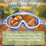 Seago Swim Goggles 2 Pack Anti-Fog Anti-UV Wide View Swimming Goggles for Kids 3-15