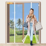 Yotache White Magnetic Screen Door Fit 70" x 79" Doors, Screen Size 72" x 80" Double Door Screen Mesh for Front, Patio Sliding Door